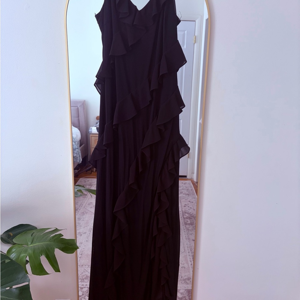 ARULA/Altr’d State Black Ruffled Maxi Dress